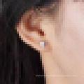 Women′s Fashion 925 Sterling Silver Heart-Shaped Red crystal Earrings